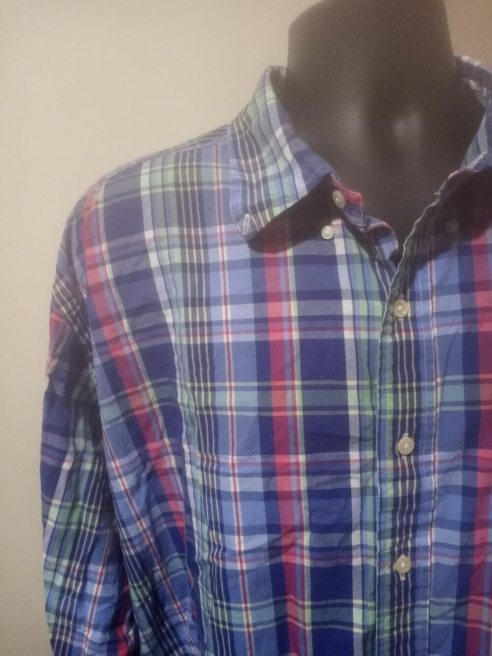 Ralph Lauren Shirt Mens 2XB Big Blue Multicolor Plaid Classic Fit Button Down - Picture 4 of 13